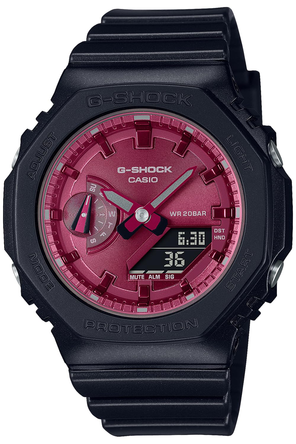 ジーショック [カシオ] 腕時計 【国内正規品】 ミッドサイズモデル Black＆Red GMA-S2100RB-1AJF レディース ブラック