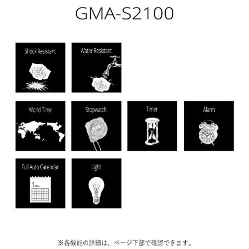[カシオ] 腕時計 ジーショック 【国内正規品】ミッドサイズ GMA-S2100WT-7A2JF メンズ ブラック - Image 3
