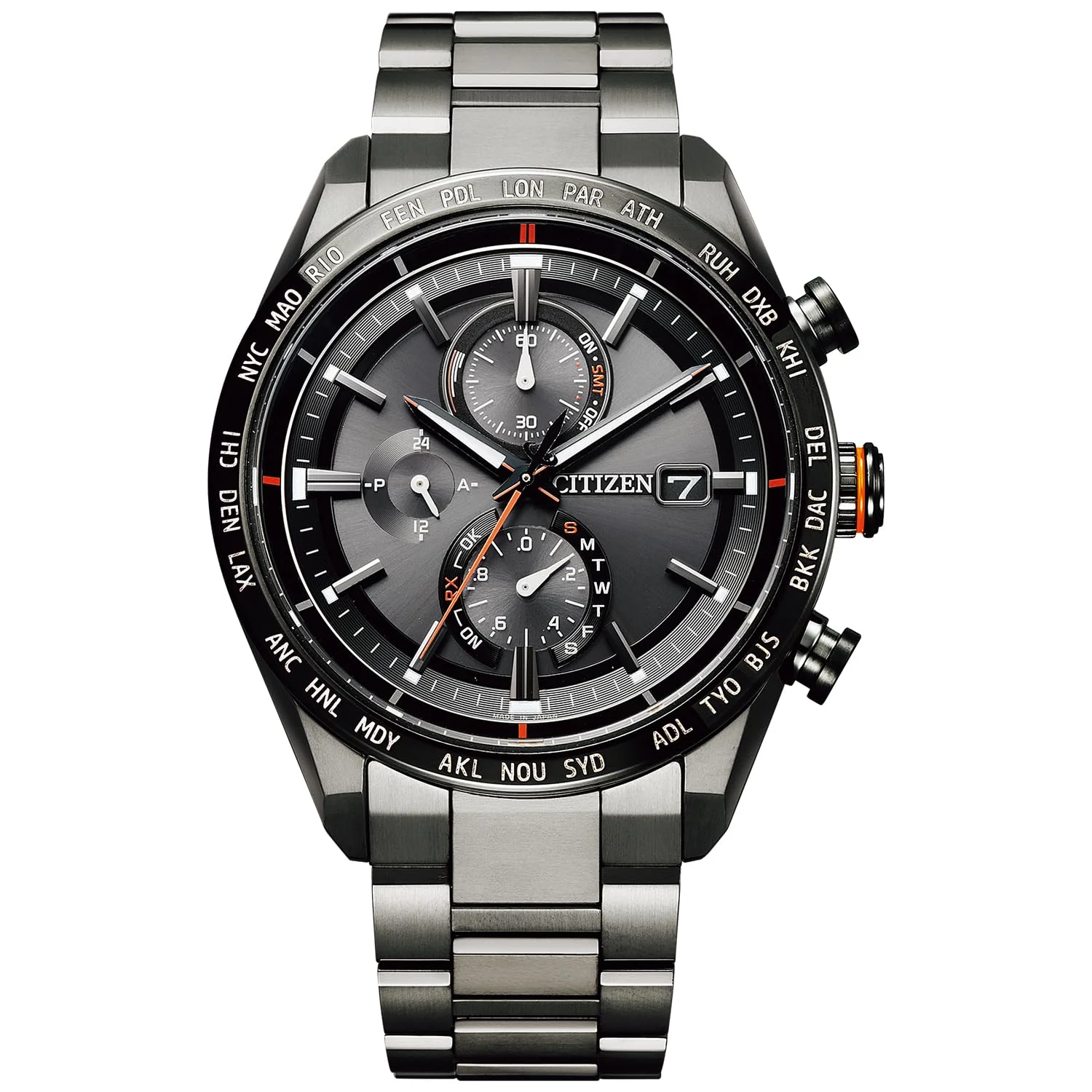[シチズン] 腕時計 アテッサ Eco-Drive エコ・ドライブ電波時計 ダイレクトフライト ACT Line AT8185-62E メンズ ブラック