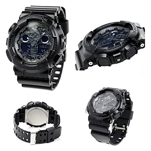 自衛隊 警察官 公務員 G-SHOCK Camouflage Dial Series 20気圧防水 アナデジ プラベルトウォッチ メンズ向(GA-100CF-1A GA-100CF-1A9 GA-100CF-8A GA-100CF-8AER) (GA-100CF-1A(ブラックシルバー)) - Image 4