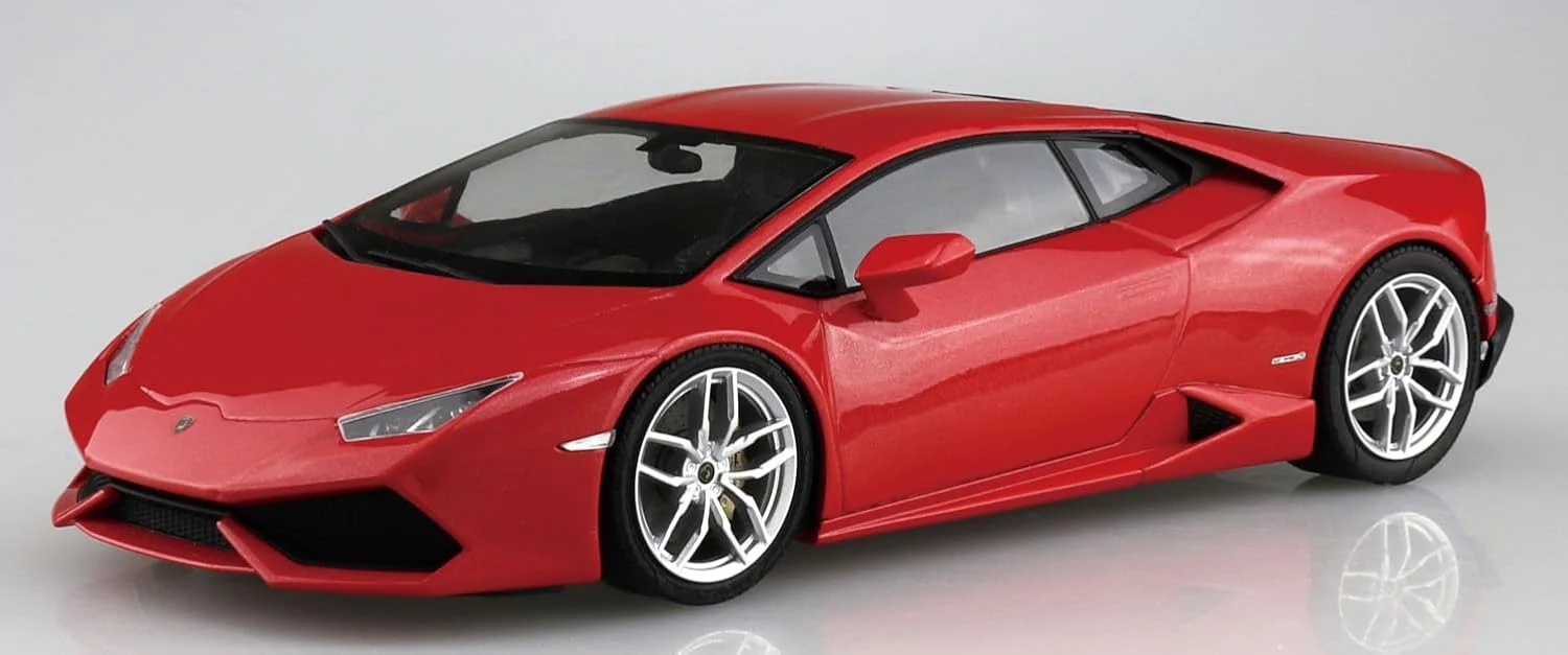 Aoshima 04-C 1/24 Pre-Painted Model Series 2014 Lamborghini Huracan Red - Image 8