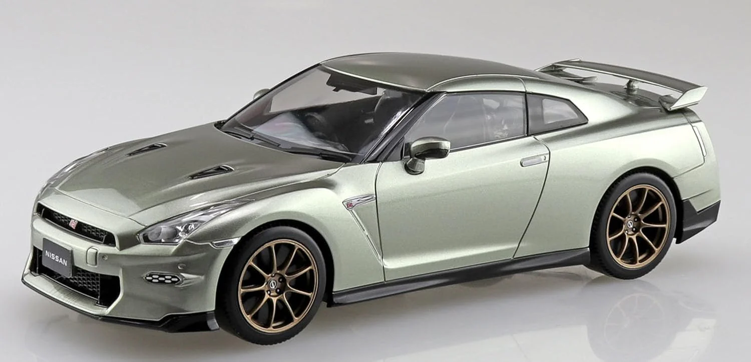 Aoshima 065457 1/32 Bunka Kyozai No. 03-MJ Nissan R35 NISSAN GT-R 2024 Millennium Jade - Image 3