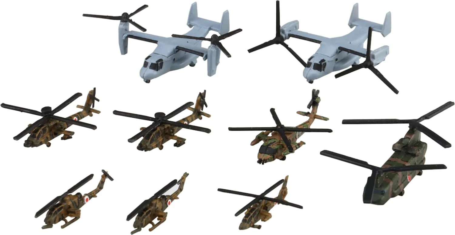Aoshima 067406 1/700 Bunka Kyozai Water Line Series No.556 Ground Self-Defense Force Helicopter Set - Image 4