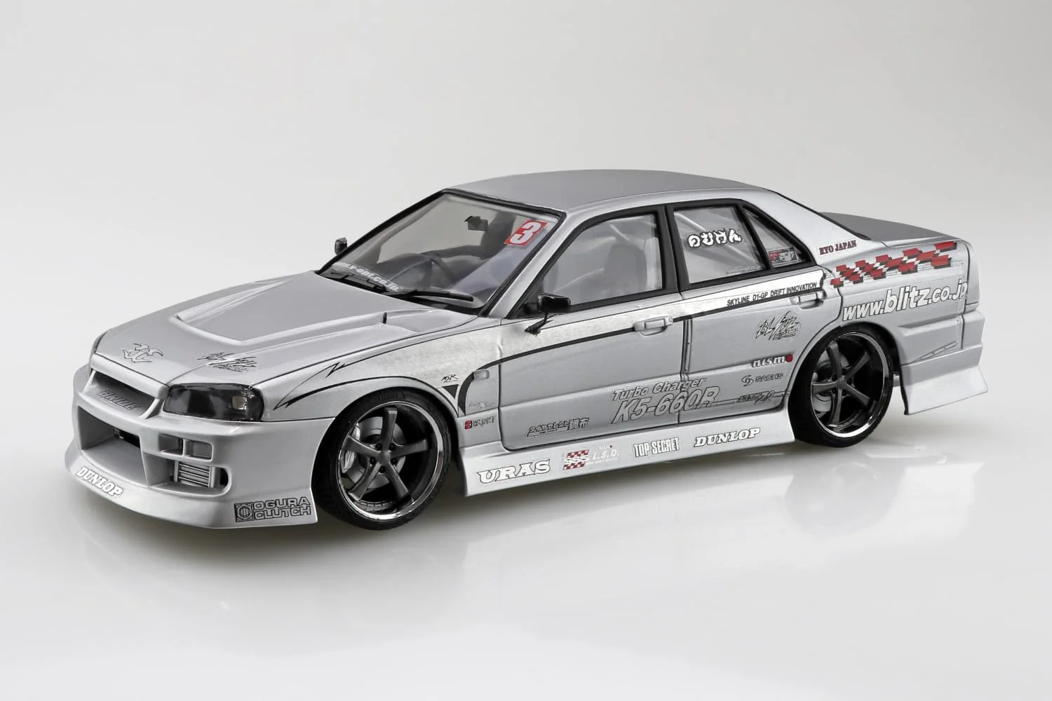 Aoshima 068779 1/24 The Tuned Car Series No.20 Nissan URAS 2002 D1Spec Replica ER34 Skyline '01 - Image 6