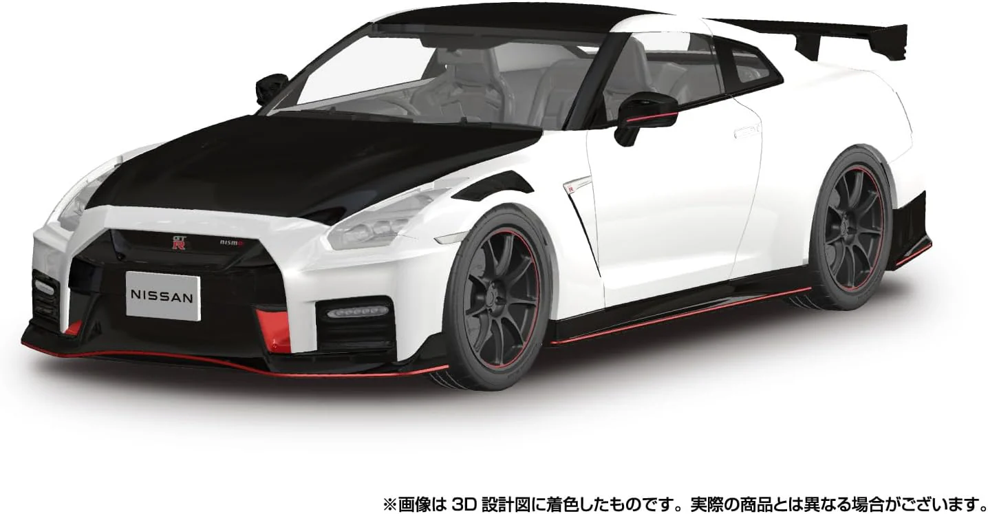 Aoshima 065921 1/24 Raku Plastic Snap Car Series No.02-BW R35 NISSAN GT-R NISMO Special Edition 2022 Brilliant White Pearl - Image 3