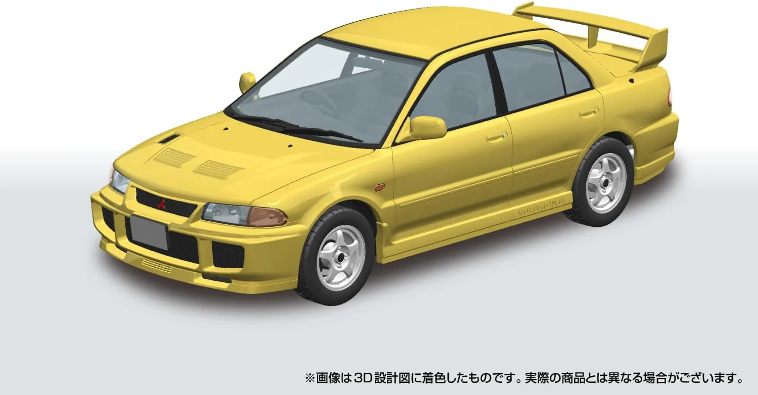 Aoshima 1/24 RakuPla Snap Kit No.04-DY CE9A Lancer GSR Evolution III 1995 Dandelion Yellow - Image 3