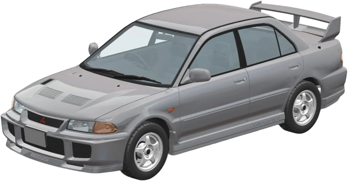 Aoshima 1/24 RakuPla Snap Kit No.04-QS CE9A Lancer GSR Evolution III 1995 Queen's Silver