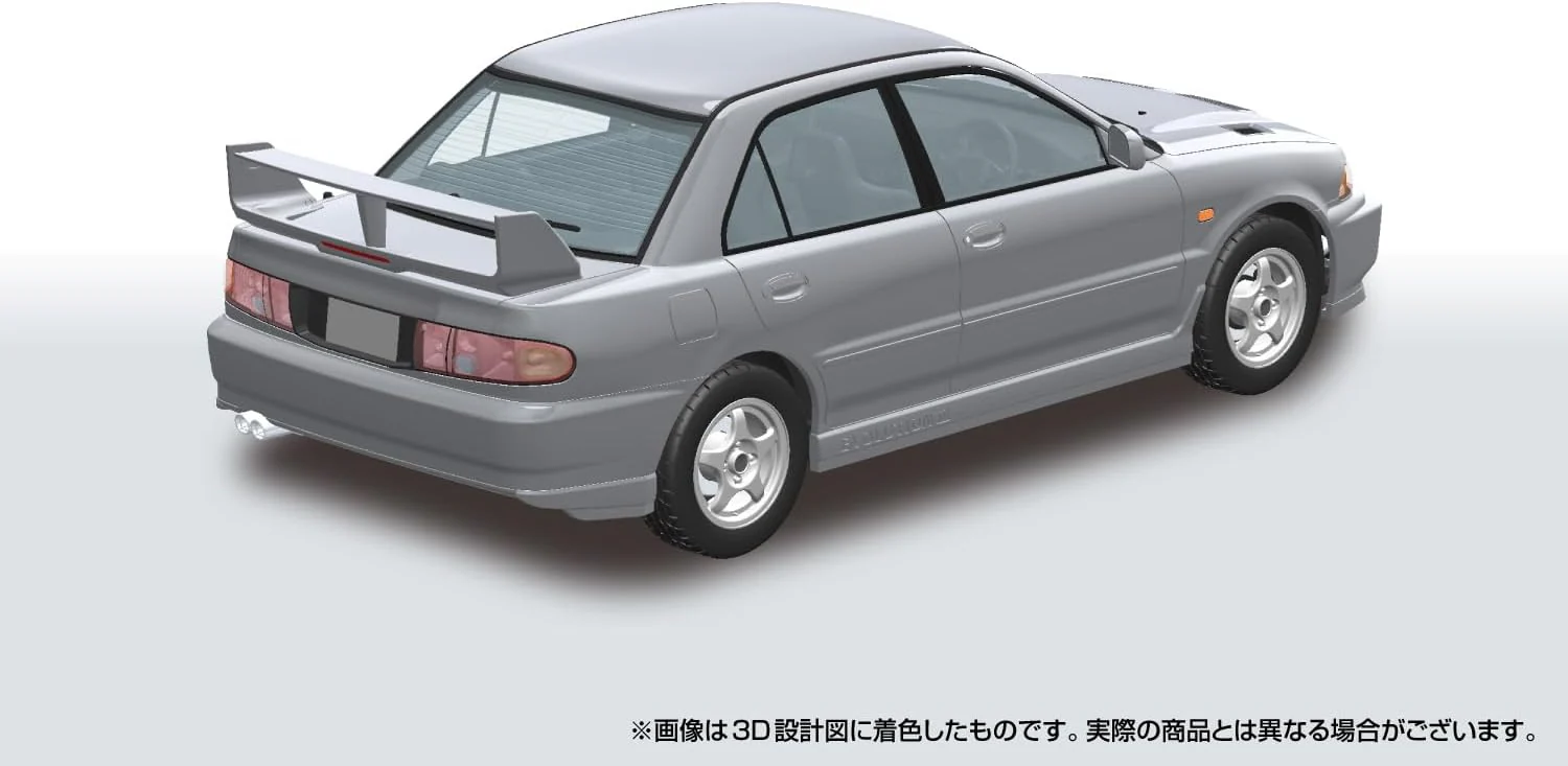 Aoshima 1/24 RakuPla Snap Kit No.04-QS CE9A Lancer GSR Evolution III 1995 Queen's Silver - Image 4