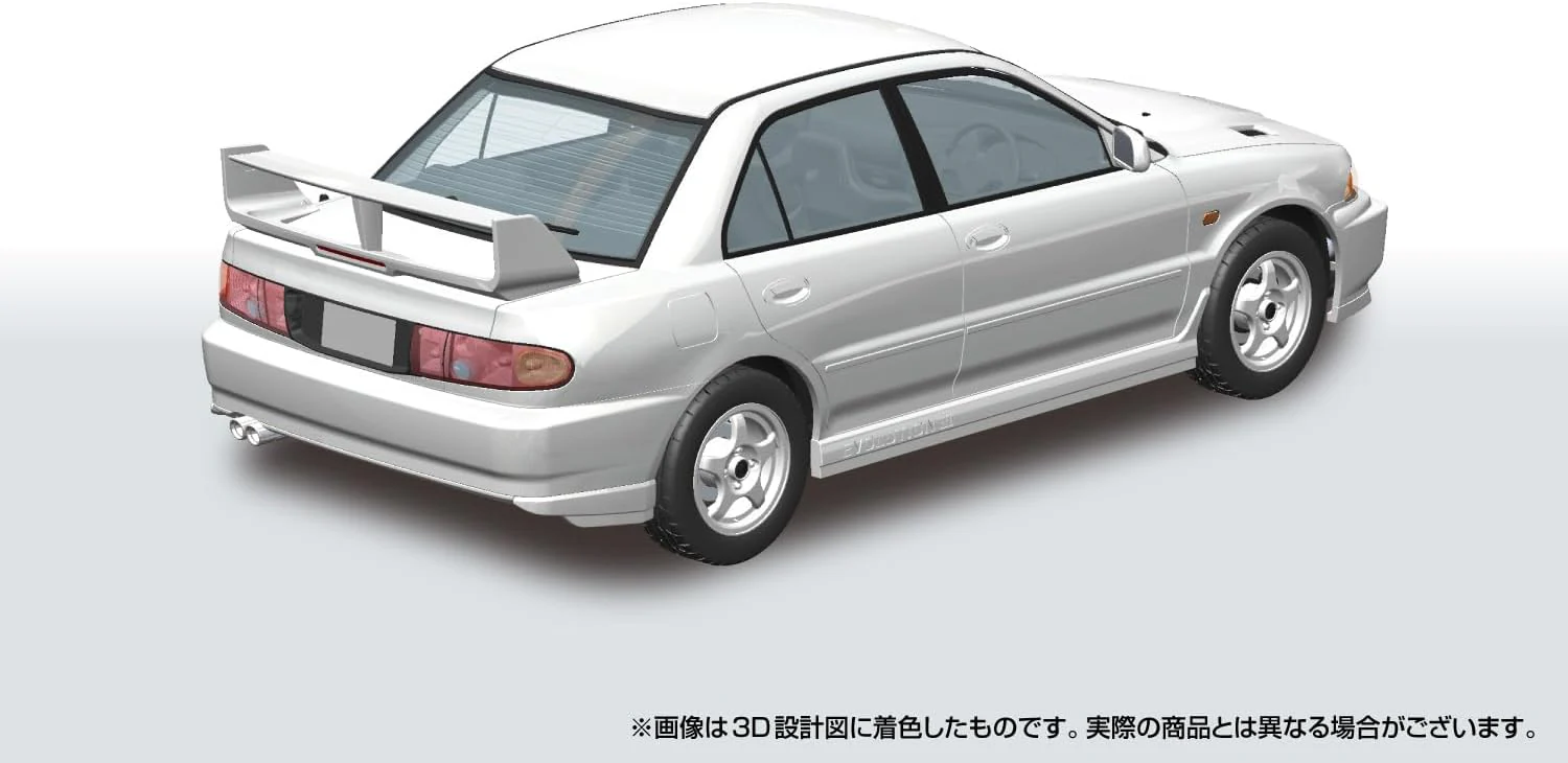 Aoshima 1/24 RakuPla Snap Kit No.04-SW CE9A Lancer GSR Evolution III 1995 Scotia White - Image 4