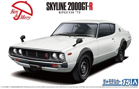 Aoshima 1/24 The Model Car No. 15 Nissan KPGC110 Skyline HT 2000 GT-R 1973 - Image 2