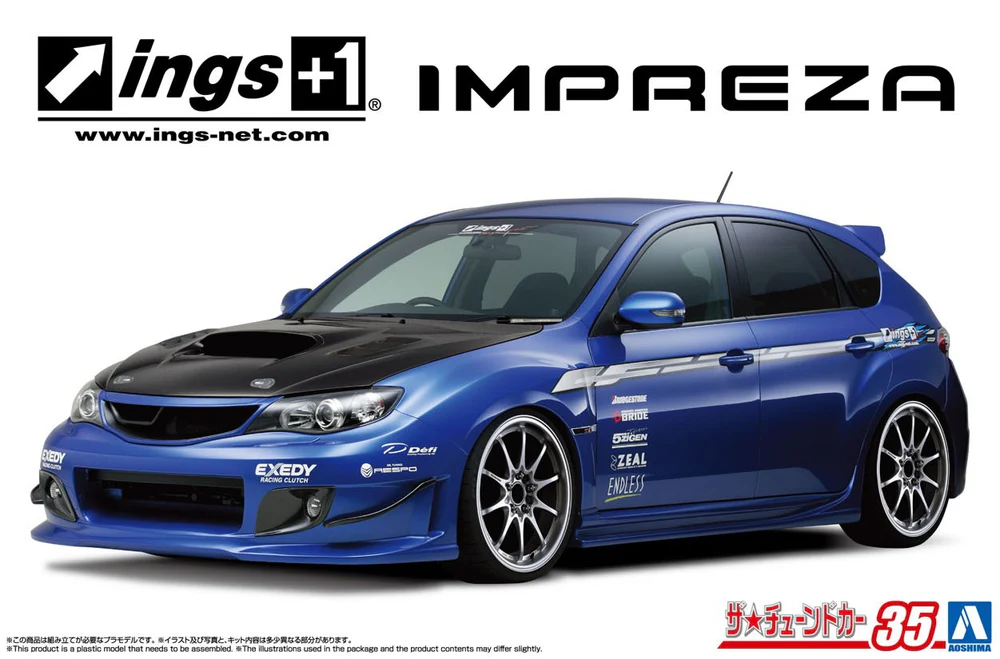 Aoshima 1/24 The Tuned Car Series No.35 Subaru ings GRB Impreza WRX STI '07 - Image 4