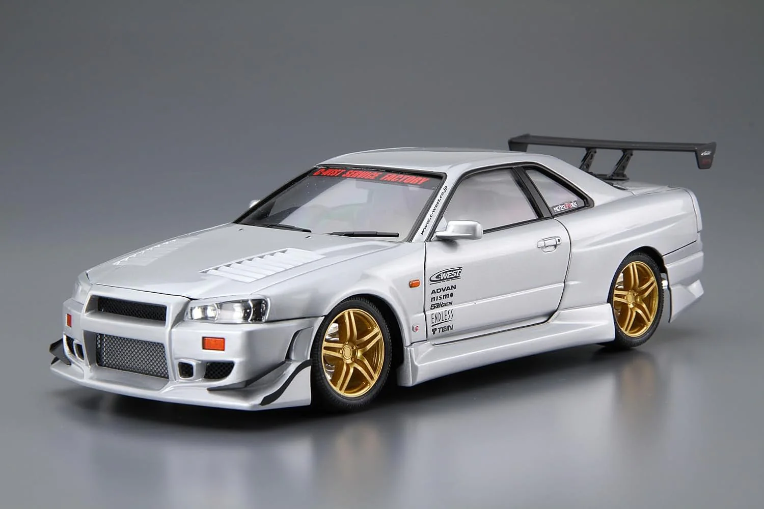 Aoshima 1/24 The Tuned Car Series No.50 Nissan C-WEST BNR34 Skyline GT-R '02 - Image 3