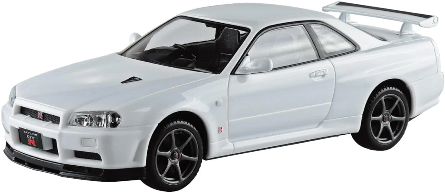Aoshima 1/32 Easy Plus Snap Kit 12-WH Nissan R34 Skyline GT-R White