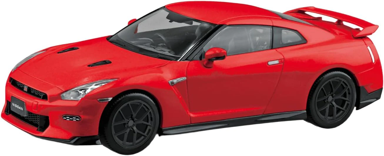 Aoshima 1/32 RakuPla Snap Kit No.03CU-RD Nissan R35 Nissan GT-R 2024 Custom Wheel (Red)