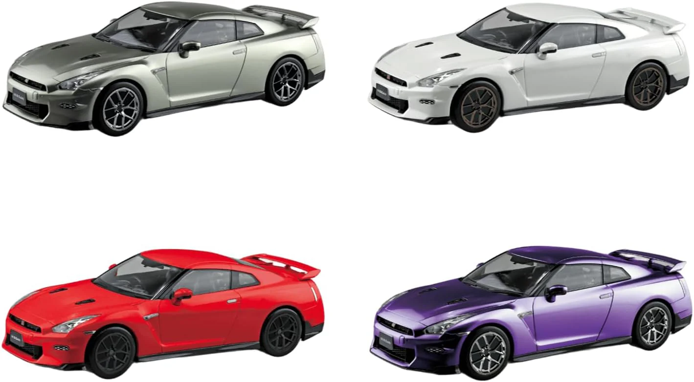 Aoshima 1/32 RakuPla Snap Kit No.03CU-RD Nissan R35 Nissan GT-R 2024 Custom Wheel (Red) - Image 4
