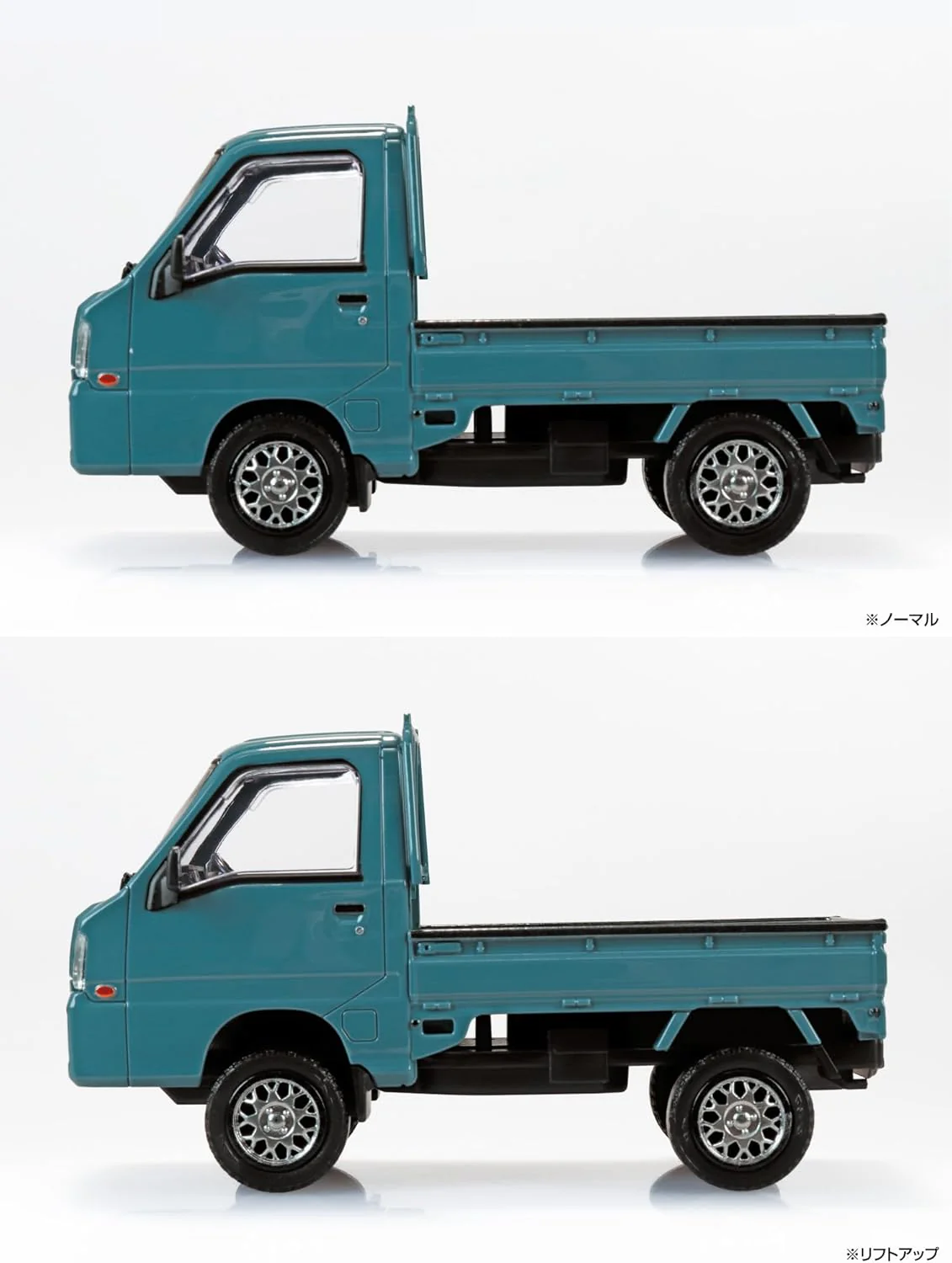 Aoshima 1/32 RakuPla Snap Kit No.05CU-BG Subaru Sambar Truck Custom Wheels Blue Gray - Image 7
