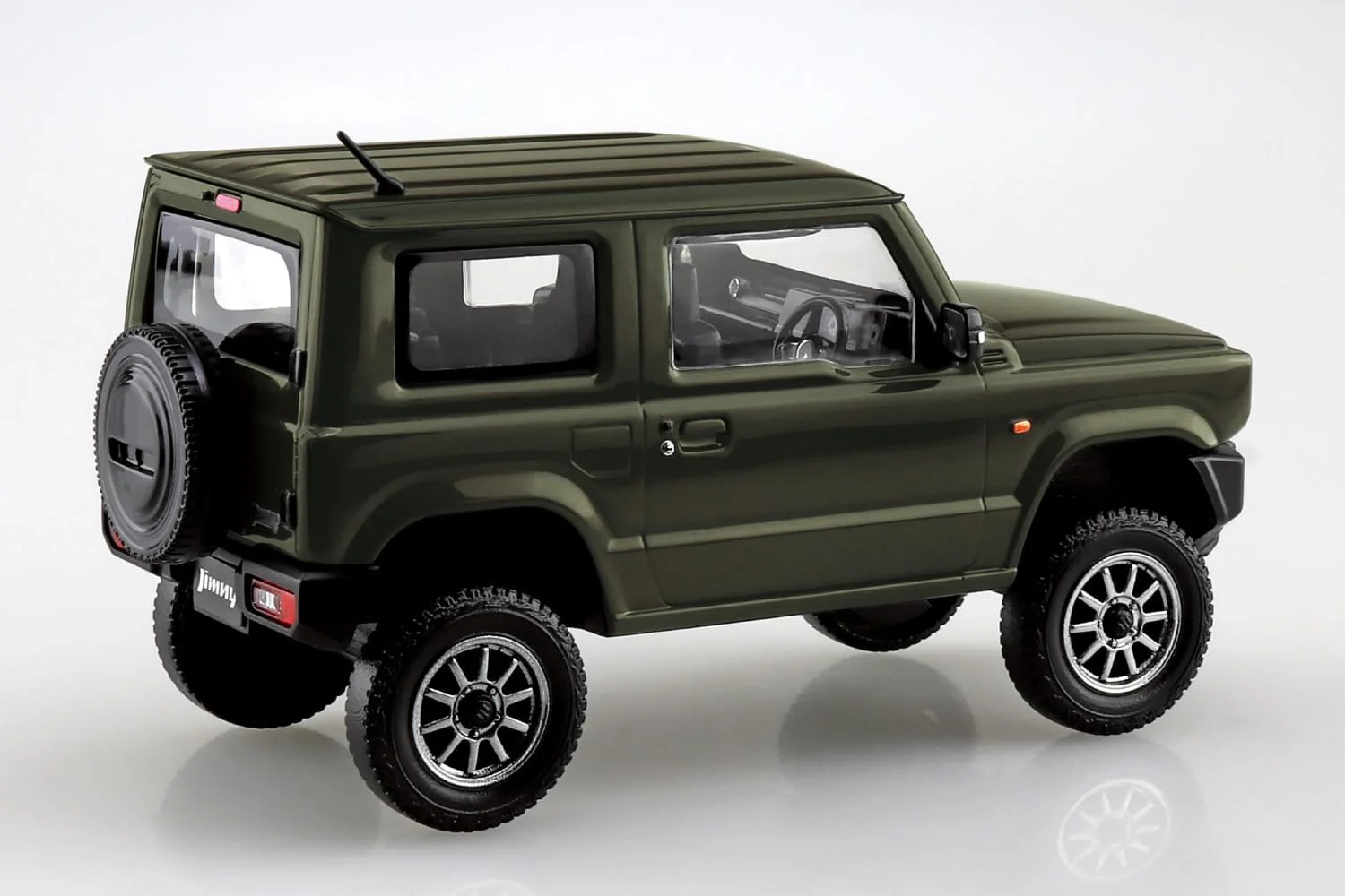 Aoshima 1/32 RakuPla Snap Kit No.09CU-JG Suzuki JB64 Jimny Custom Wheel (Jungle Green) - Image 3