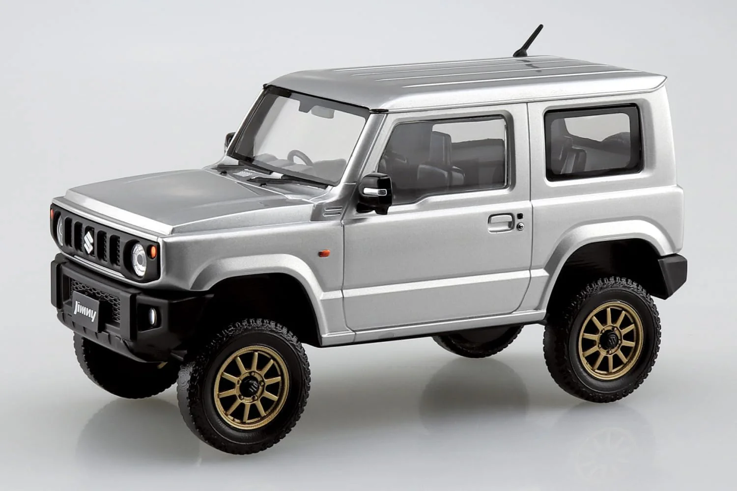 Aoshima 1/32 RakuPla Snap Kit No.09CU-SS Suzuki JB64 Jimny Custom Wheel (Silky Silver Metallic) - Image 2