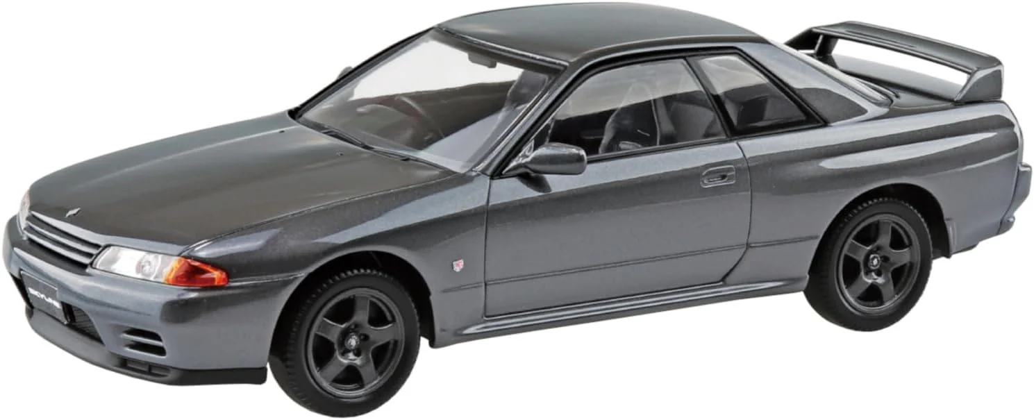 Aoshima 1/32 RakuPla Snap Kit No.14-GG Nissan R32 Skyline GT-R Gun Gray Metallic - Image 4