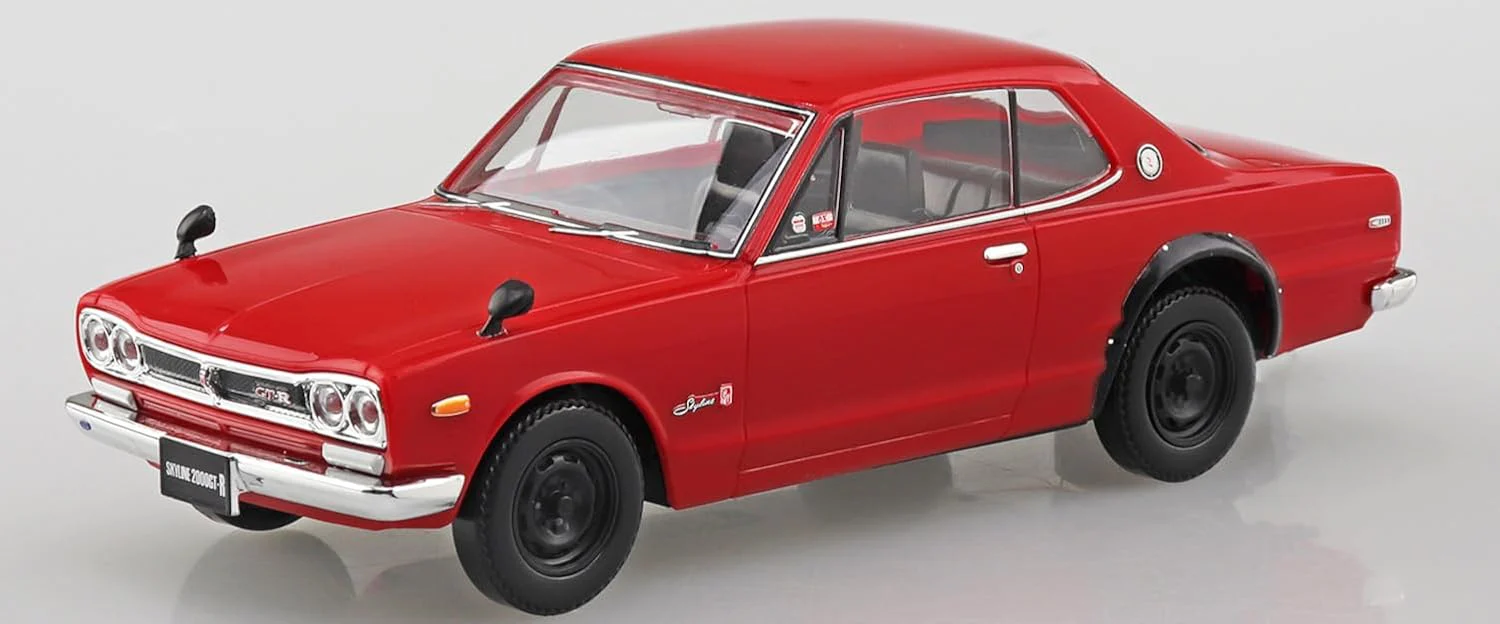 Aoshima 1/32 RakuPla Snap Kit No.16-RD Nissan C10 Skyline 2000GT-R (Red) - Image 2