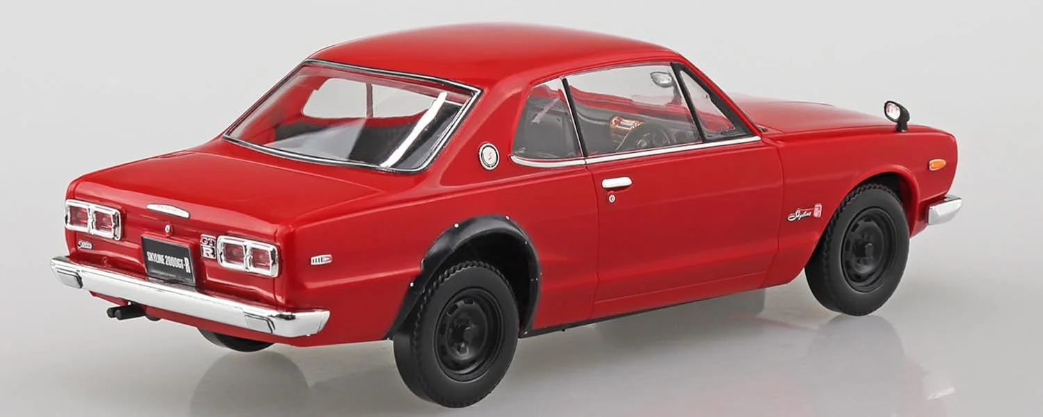 Aoshima 1/32 RakuPla Snap Kit No.16-RD Nissan C10 Skyline 2000GT-R (Red) - Image 9
