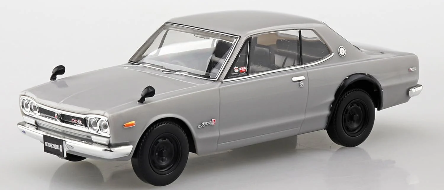 Aoshima 1/32 RakuPla Snap Kit No.16-SV Nissan C10 Skyline 2000GT-R (Silver) - Image 2