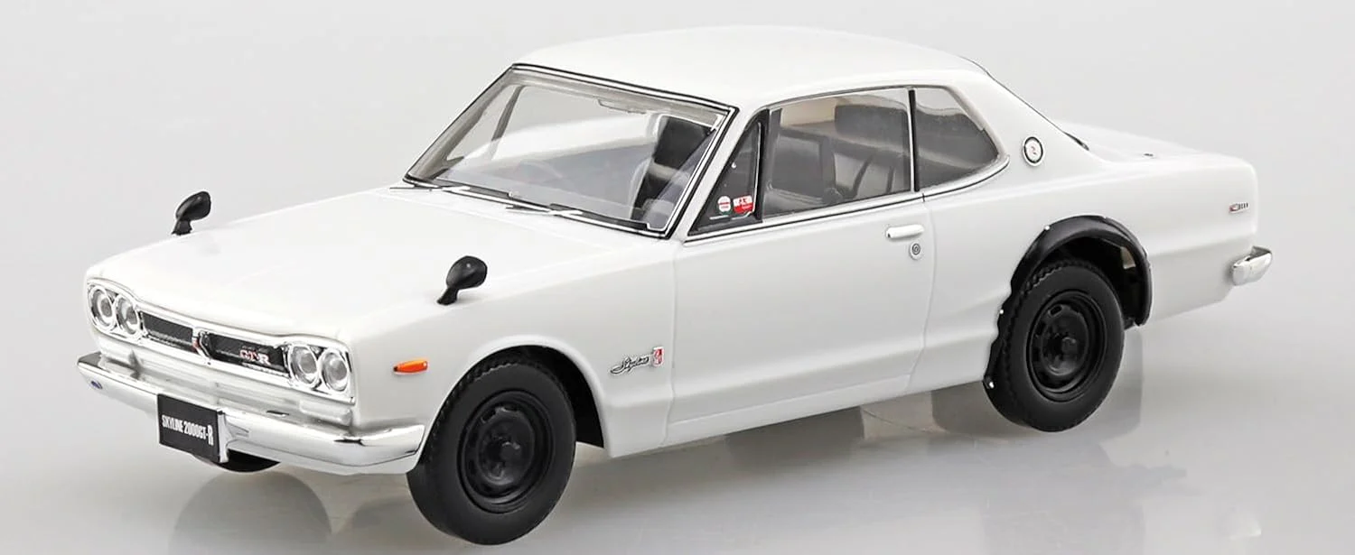 Aoshima 1/32 RakuPla Snap Kit No.16-WH Nissan C10 Skyline 2000GT-R (White) - Image 8