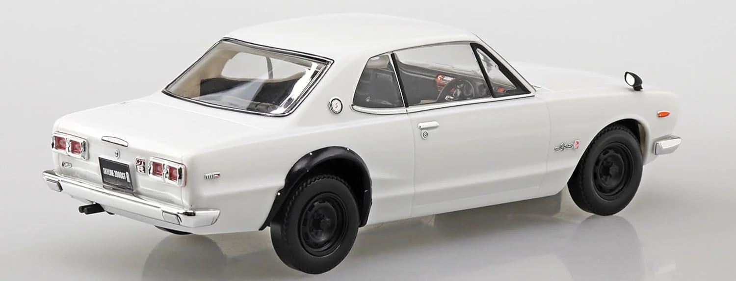 Aoshima 1/32 RakuPla Snap Kit No.16-WH Nissan C10 Skyline 2000GT-R (White) - Image 9