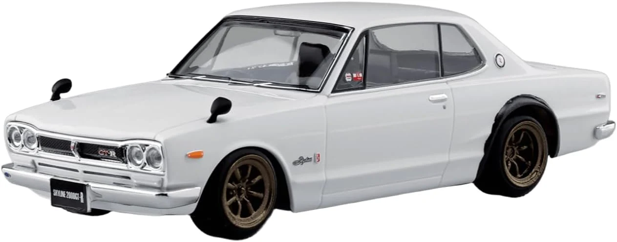 Aoshima 1/32 RakuPla Snap Kit No.16CU-WH Nissan C10 Skyline 2000GT-R Custom Wheel (White)
