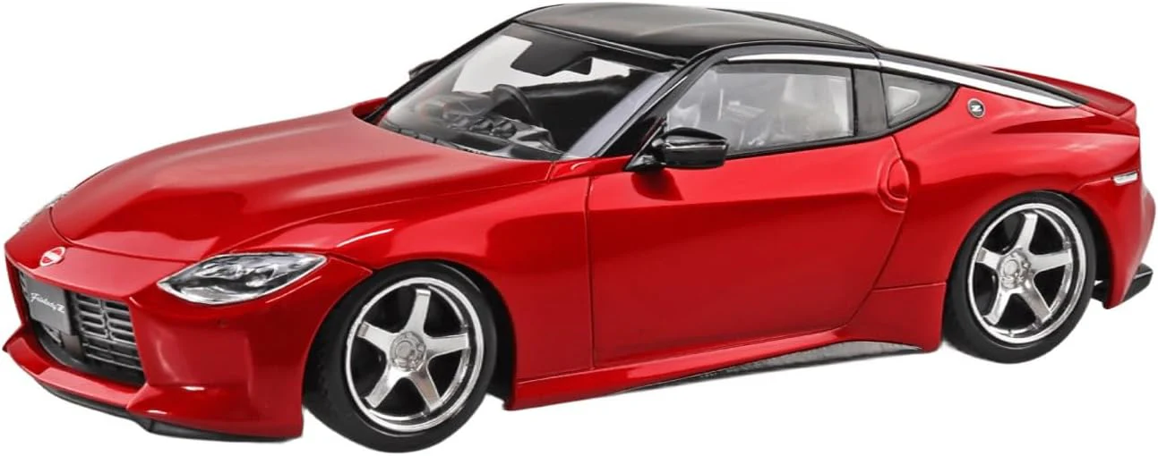 Aoshima 1/32 RakuPla Snap Kit No.17CU-CR RZ34 Fairlady Z Custom Wheel (Carmine Red) - Image 6