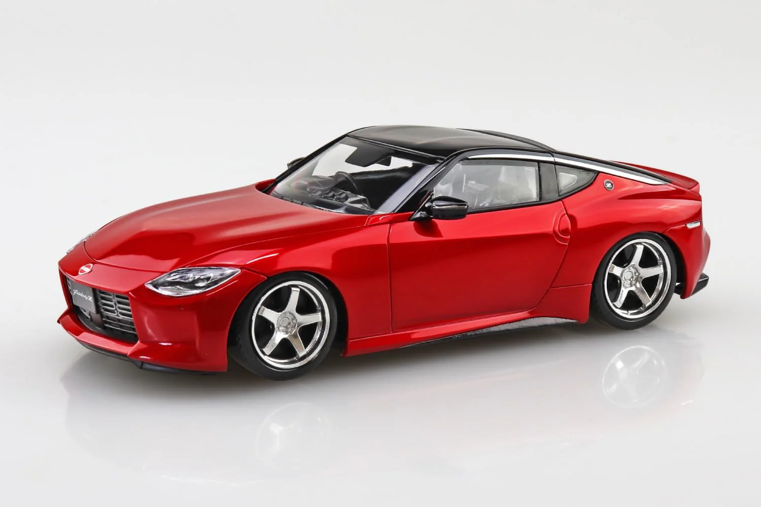 Aoshima 1/32 RakuPla Snap Kit No.17CU-CR RZ34 Fairlady Z Custom Wheel (Carmine Red) - Image 7