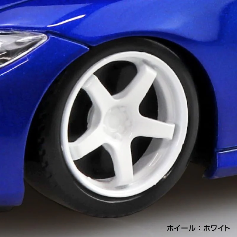 Aoshima 1/32 RakuPla Snap Kit No.17CU-SB RZ34 Fairlady Z Custom Wheels (Seiran Blue) - Image 4