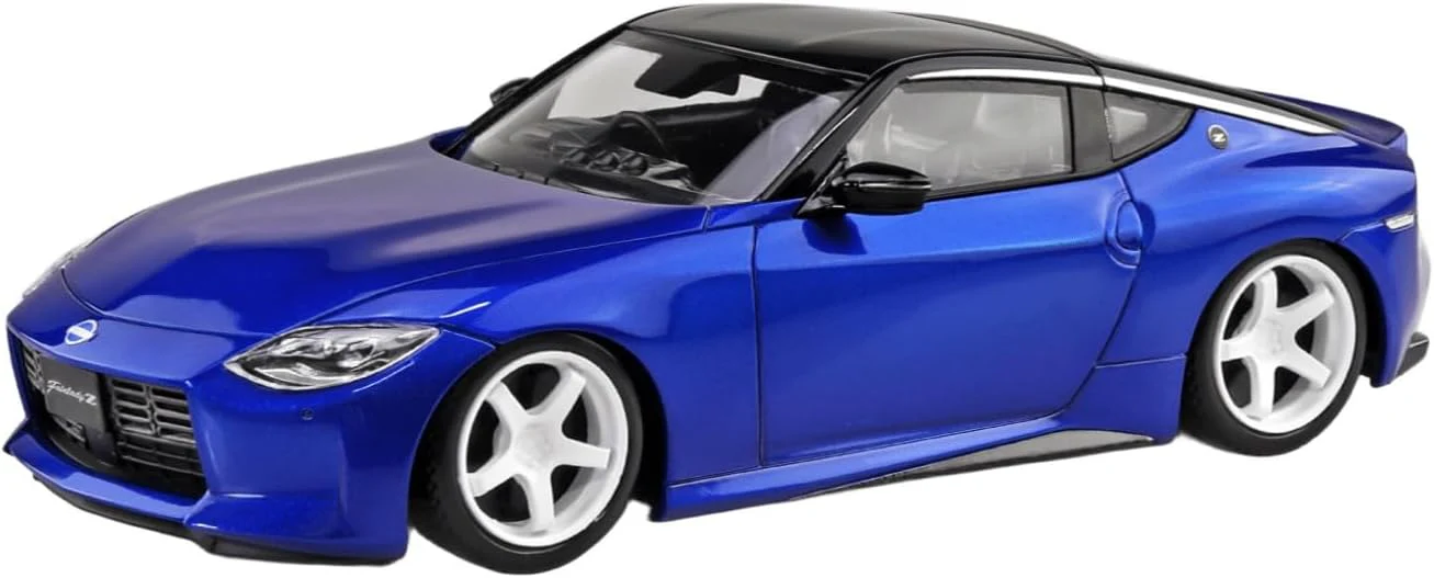 Aoshima 1/32 RakuPla Snap Kit No.17CU-SB RZ34 Fairlady Z Custom Wheels (Seiran Blue) - Image 6