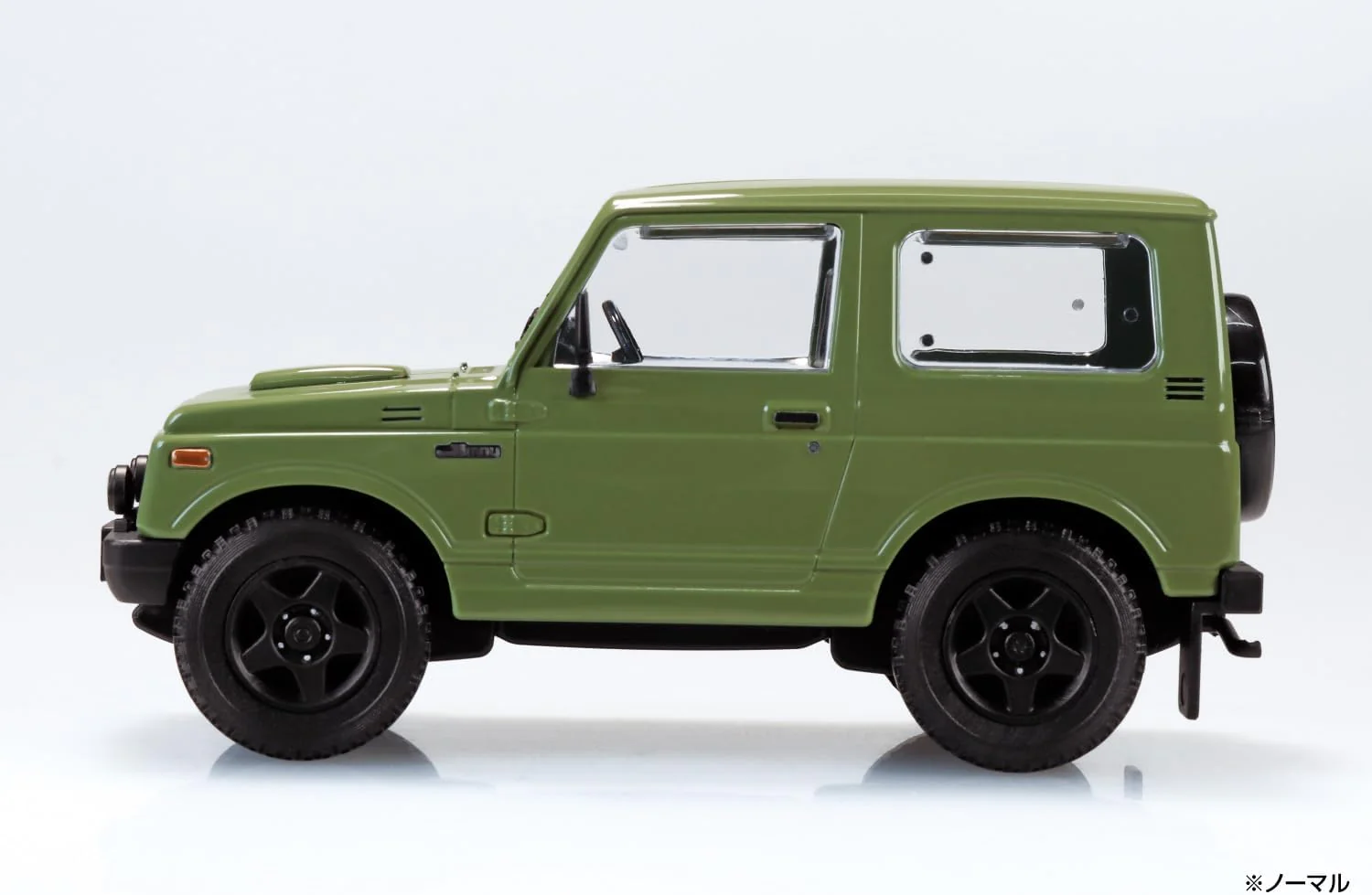 Aoshima 1/32 RakuPla Snap Kit No.18CU-OG Suzuki JA11 Jimny Custom Wheel (Olive Green) - Image 4