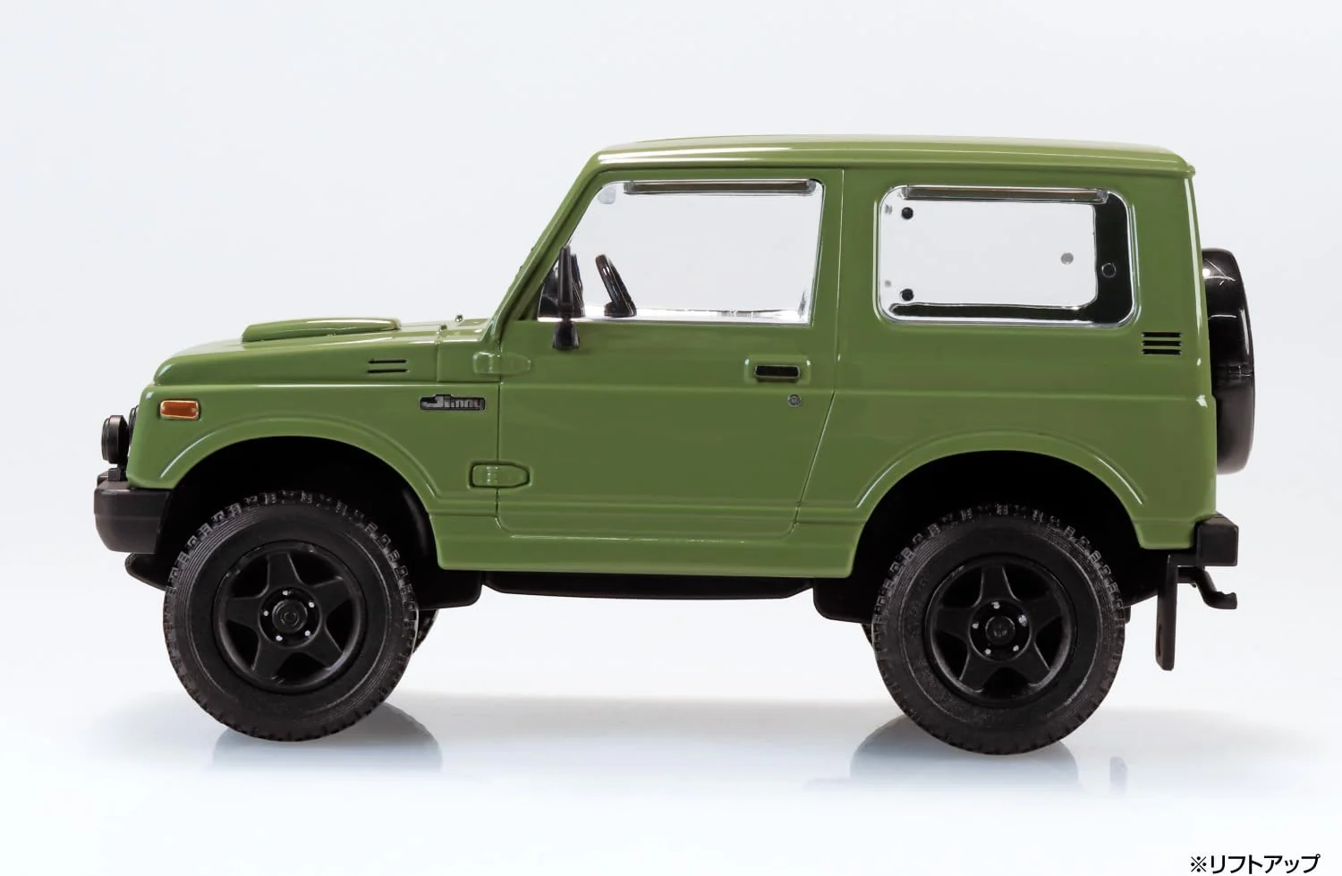 Aoshima 1/32 RakuPla Snap Kit No.18CU-OG Suzuki JA11 Jimny Custom Wheel (Olive Green) - Image 5