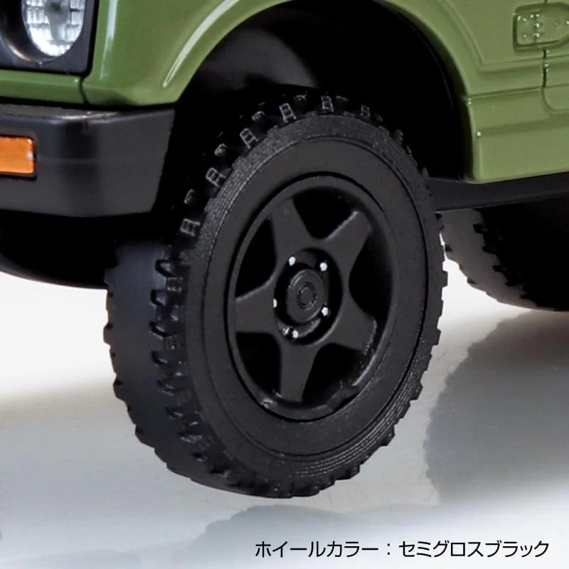 Aoshima 1/32 RakuPla Snap Kit No.18CU-OG Suzuki JA11 Jimny Custom Wheel (Olive Green) - Image 6