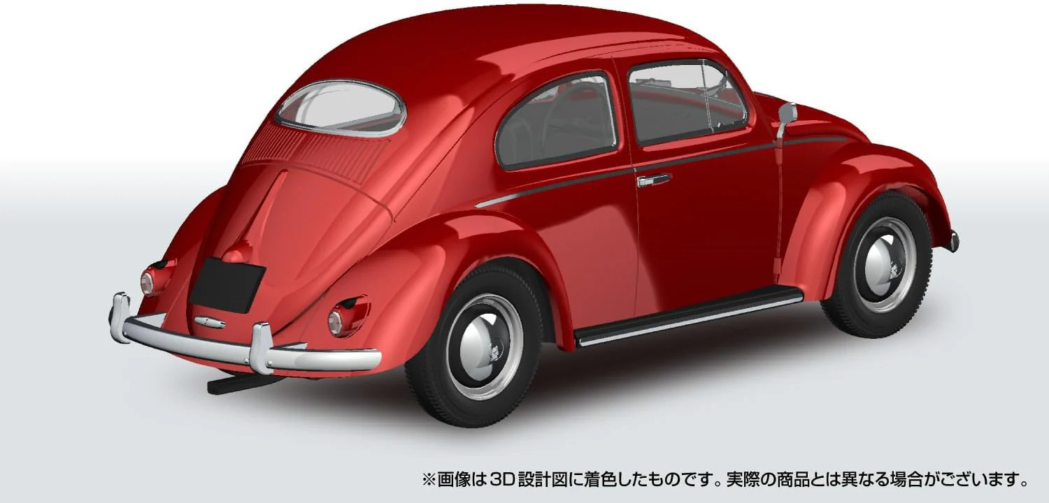 Aoshima 1/32 RakuPla Snap Kit No.20-RR Volkswagen Beetle (Ruby Red) - Image 2