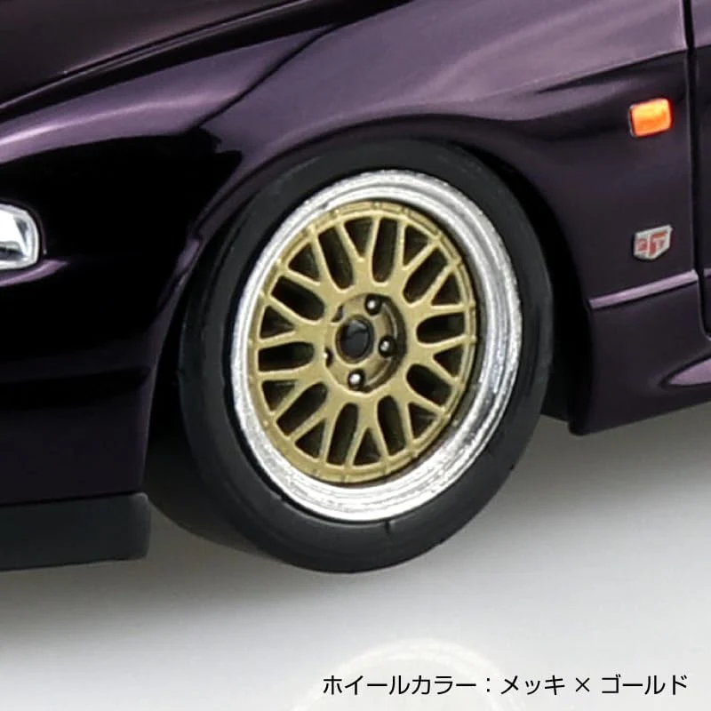 Aoshima 1/32 RakuPla Snap Kit No.21CU-MP Nissan R33 Skyline GT-R Custom Wheel (Midnight Purple) - Image 4