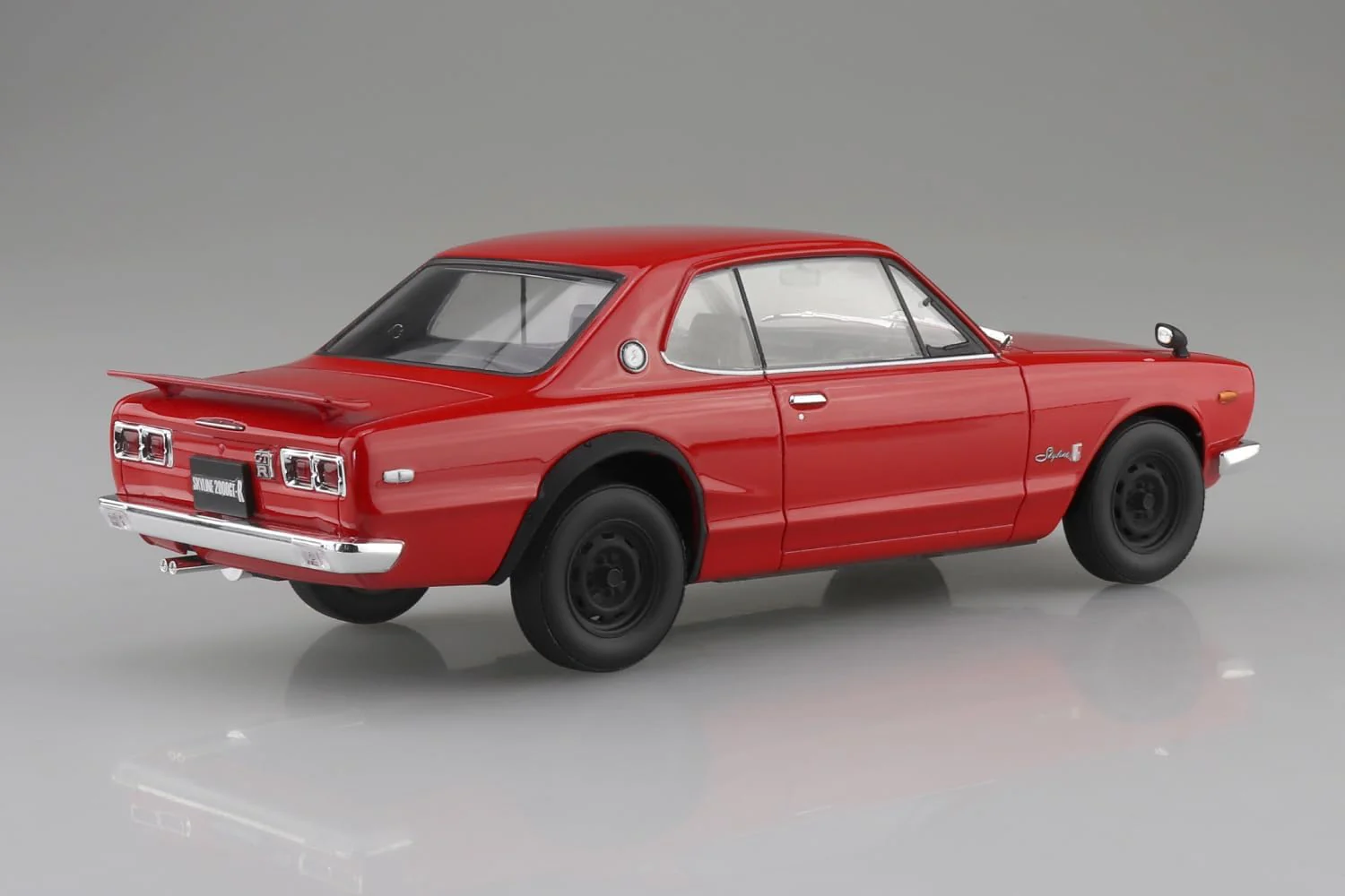 Aoshima Bunka Kyozai 01-RE 1/24 Raku Plastic Snap Car Series KPGC10 Skyline HT 2000GT-R 1970 Red - Image 3
