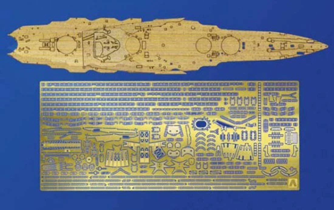 Aoshima IJN Battleship Yamashiro 1944 Retake Deck Sheet & Photo-Etched P (Damage box) - Image 2