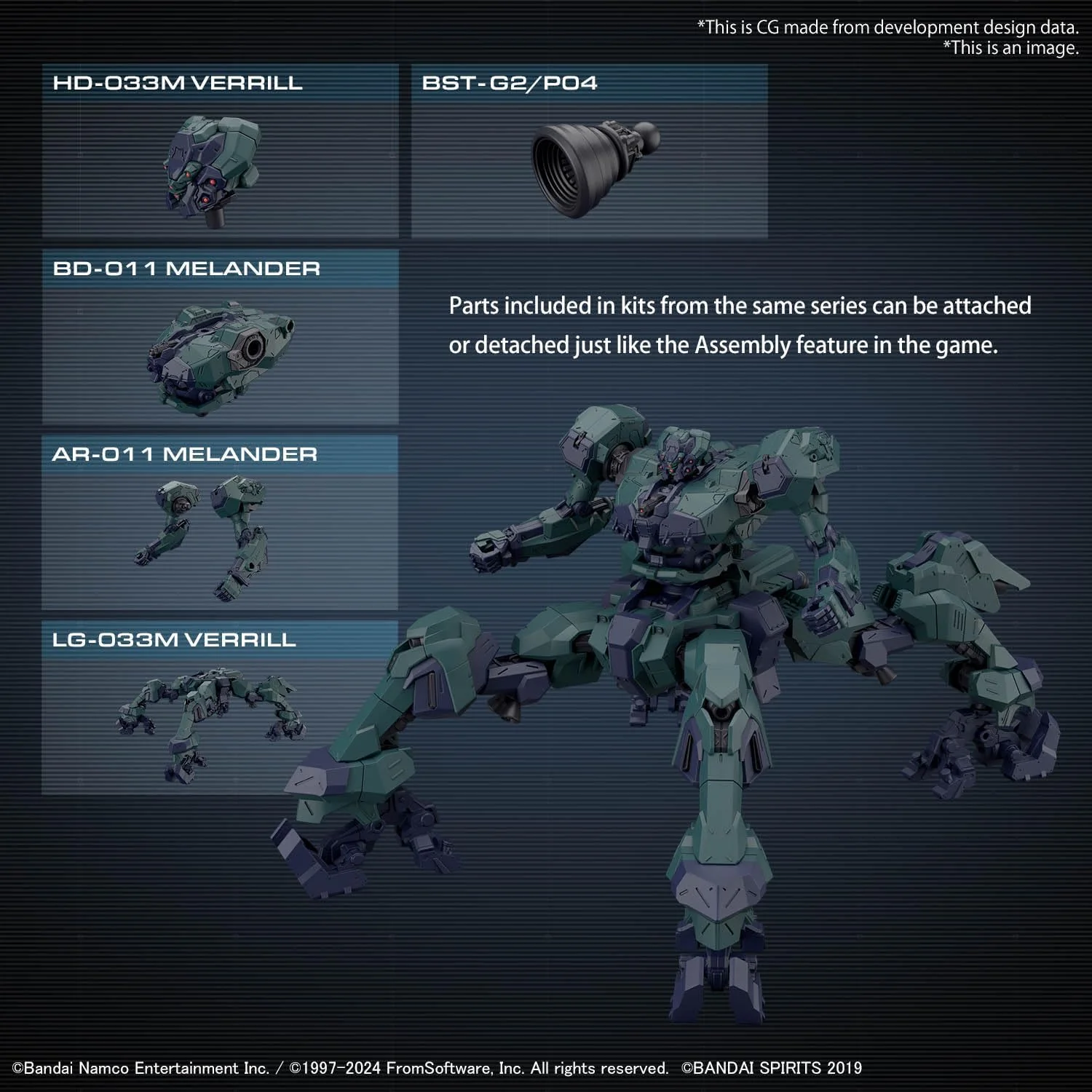 Bandai 30MM AC04 Armored Core VI Fires of Rubicon Balam Industries BD-011 Melander Liger Tail - Image 4