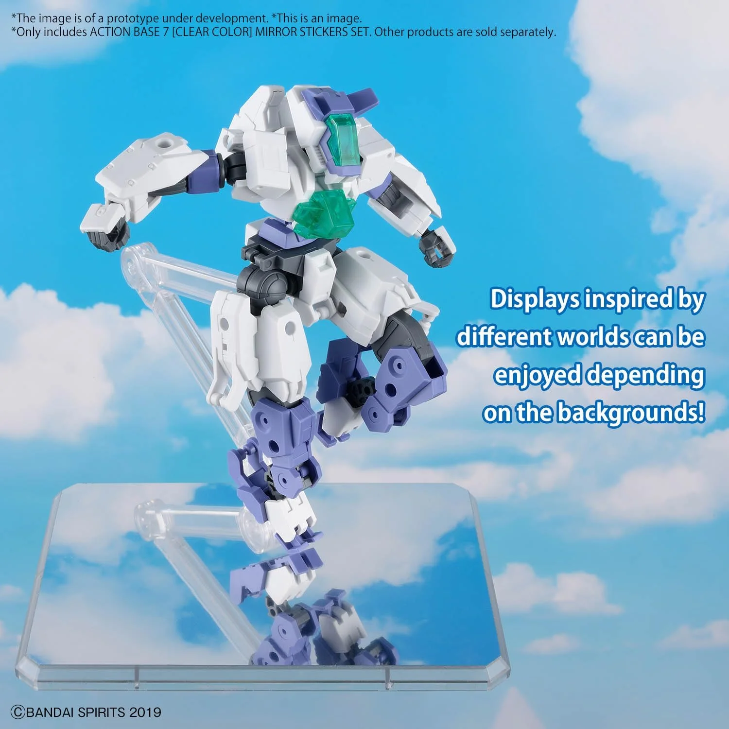 Bandai Action Base 7 (Clear Color) Mirror Stickers Set - Image 4