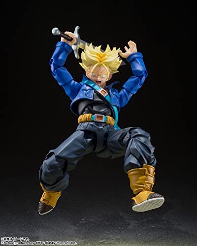 BANDAI SPIRITS(バンダイ スピリッツ) S.H.フィギュアーツ ドラゴンボールZ スーパーサイヤ人トランクス-未来から来た少年- 約140mm PVC&ABS製 塗装済み可動フィギュア - Image 3