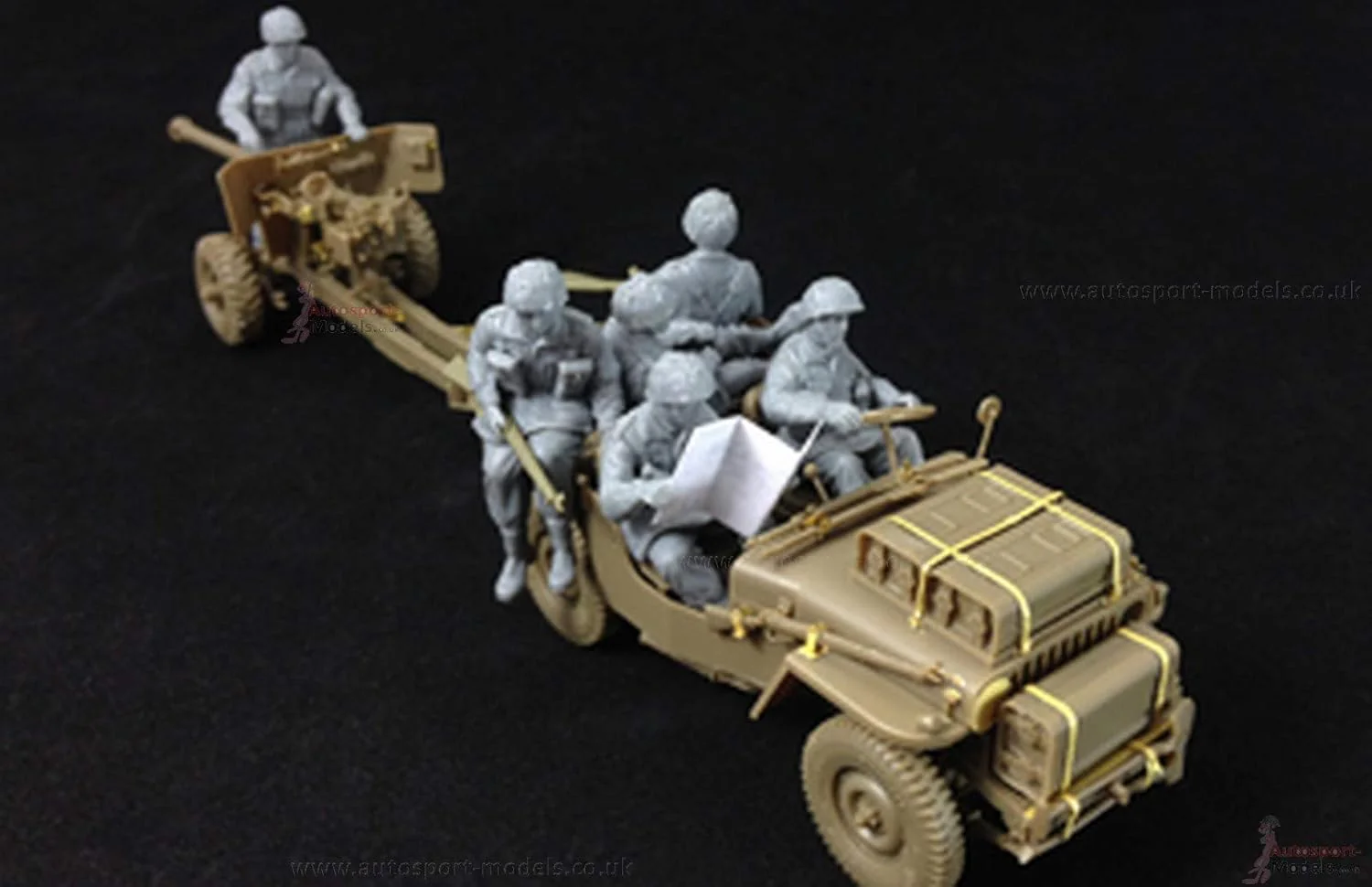 Bronco Models CB35170 1/35 British 6-Pdr Anti-Tank Gun (Airborne) With 1/4 Ton Truck & Crew - Image 3