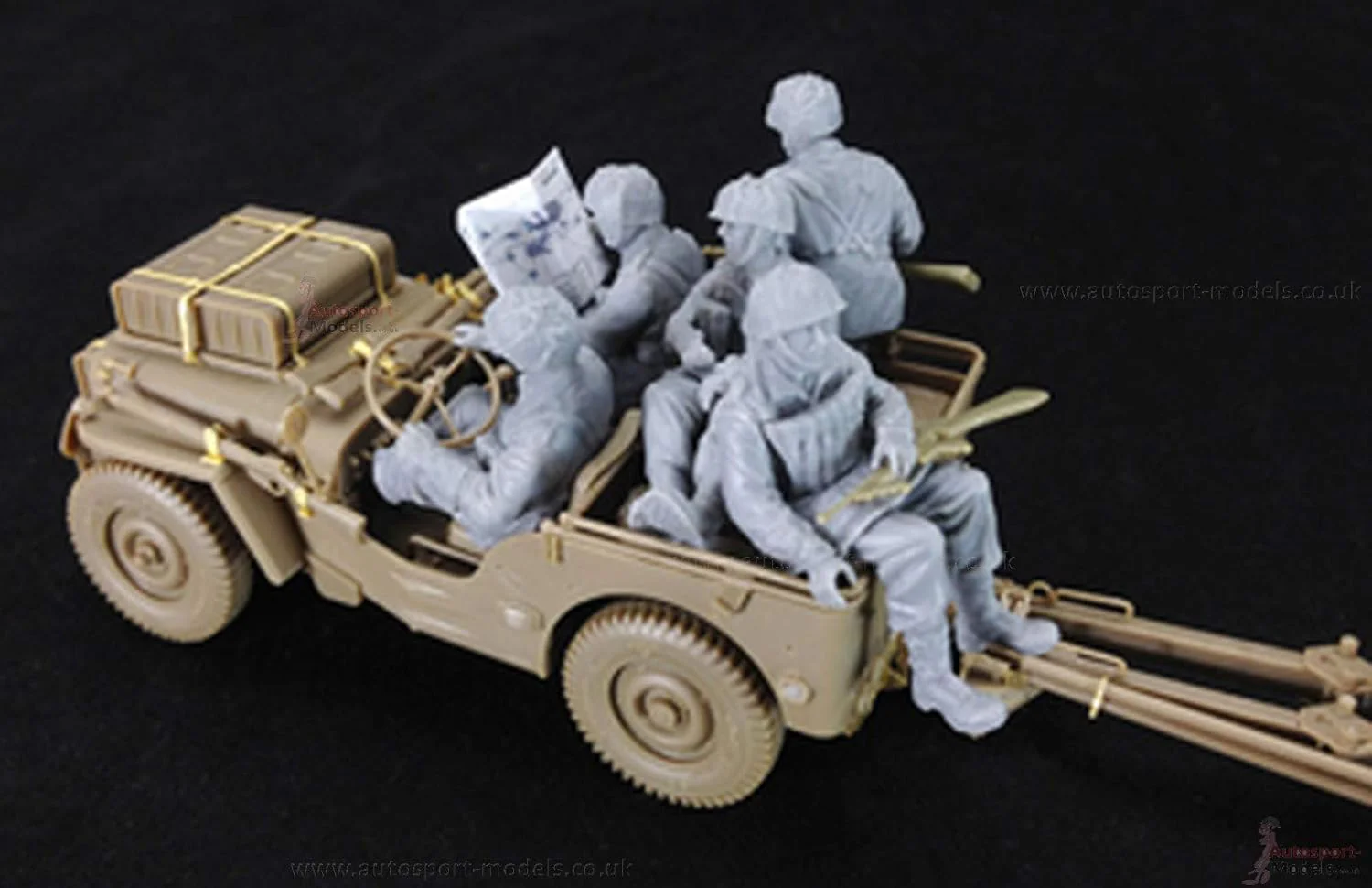 Bronco Models CB35170 1/35 British 6-Pdr Anti-Tank Gun (Airborne) With 1/4 Ton Truck & Crew - Image 4