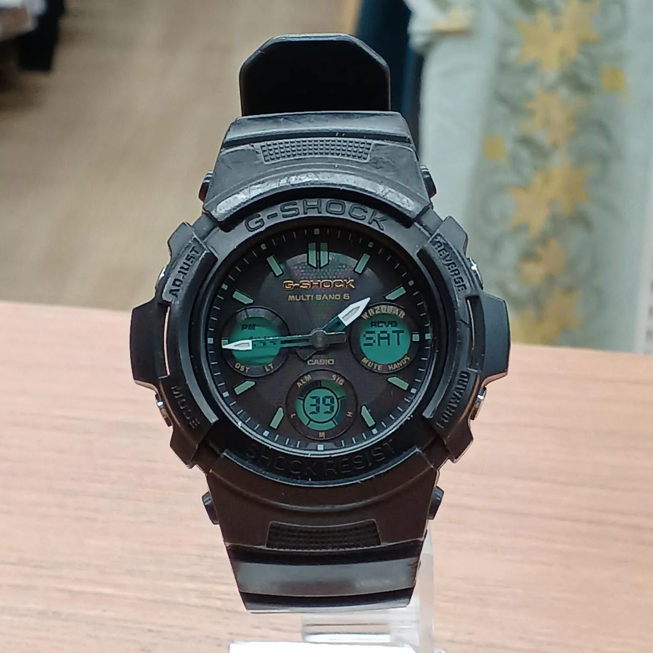 CASIO G-SHOCK AWG-M100RC Black x Green Radio Solar Condition B