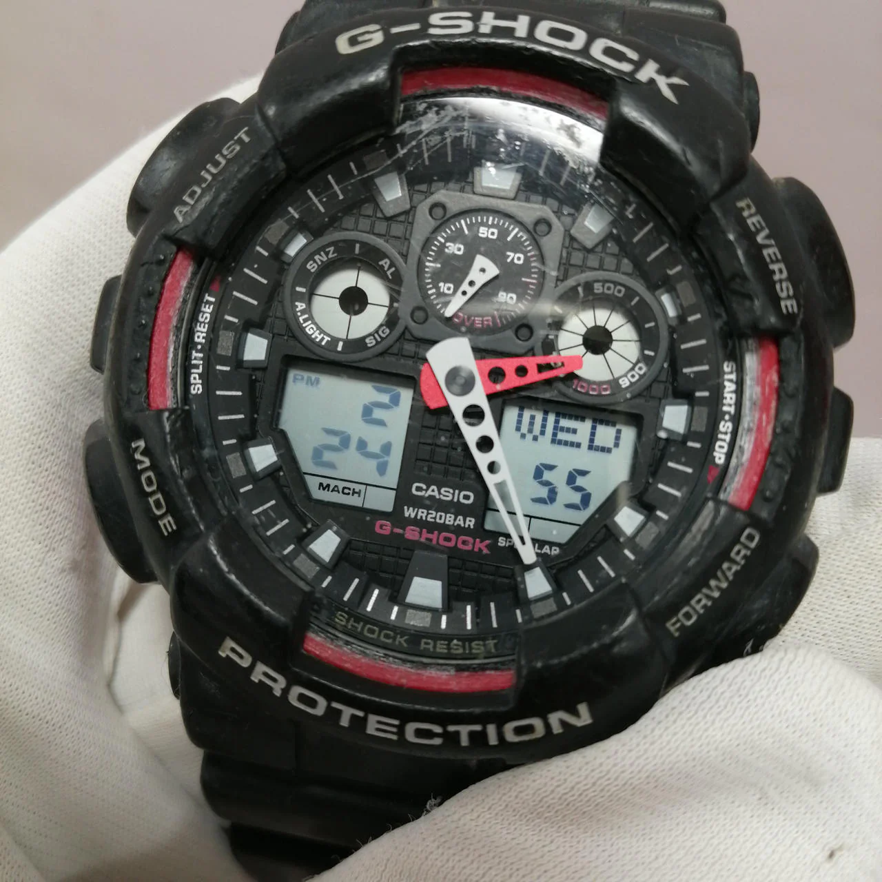 CASIO G-SHOCK GA-100 Black, shows signs of use - Image 6
