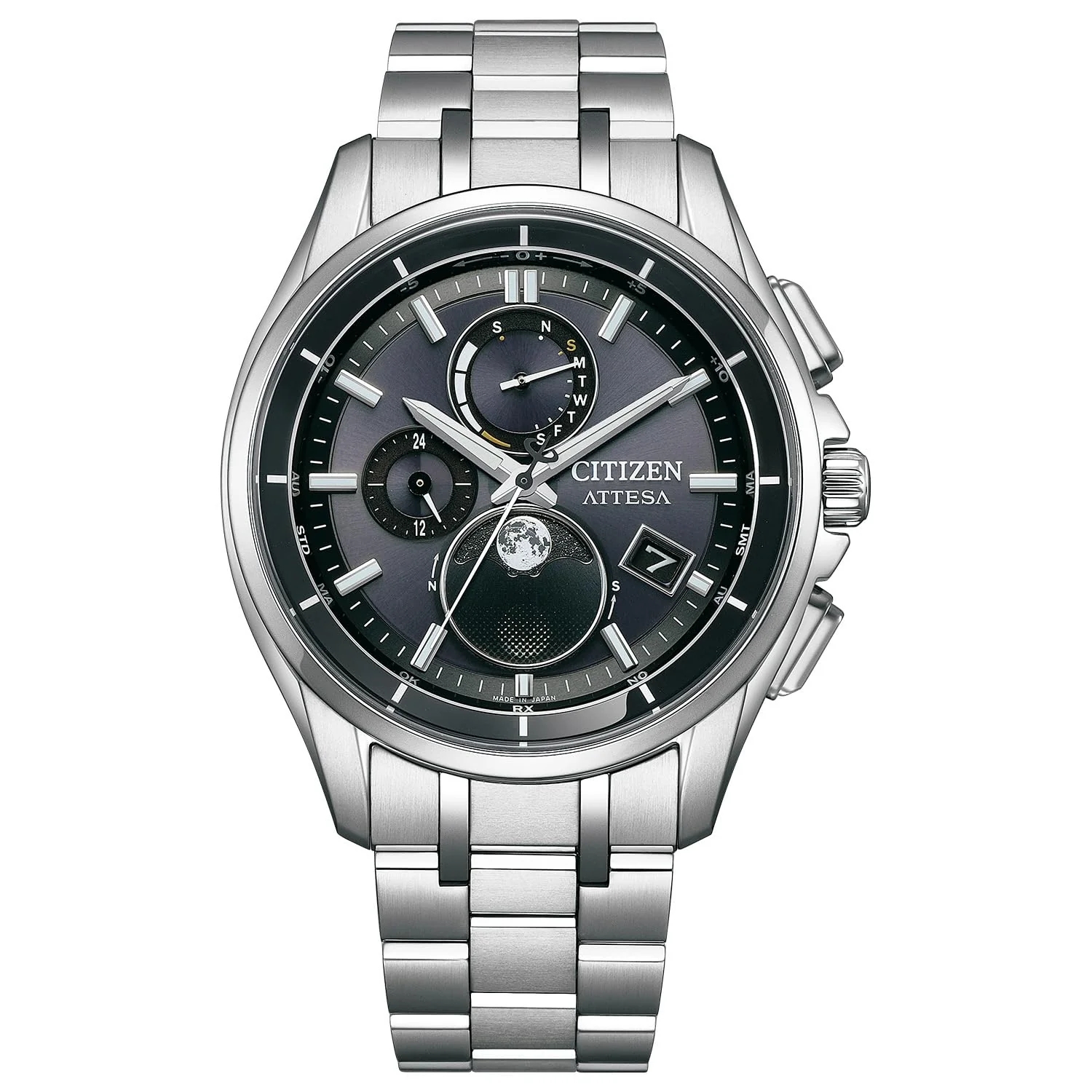 [Citizen] 腕時計 アテッサ ムーンフェイズ 電波ソーラー 防水 BY1001-66E メンズ シルバー