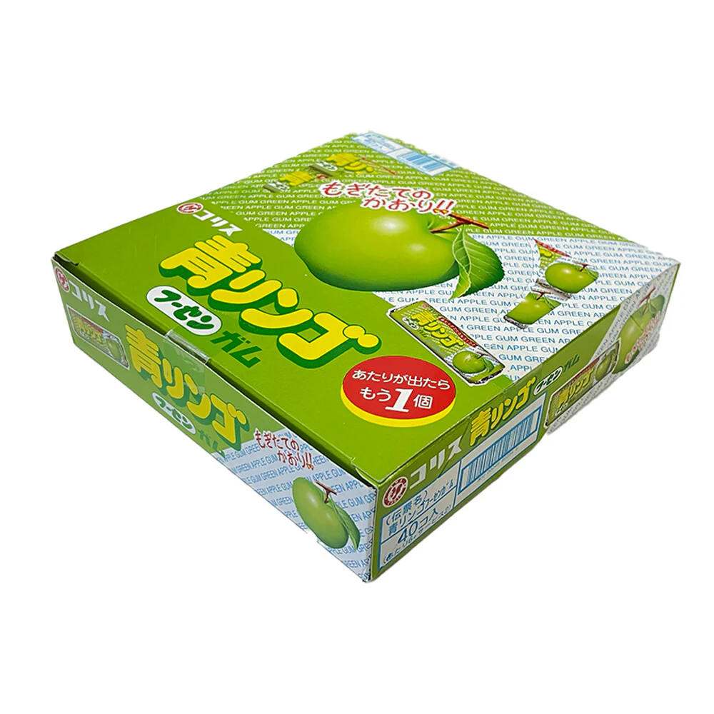 Coris Hoosen Gum - Green Apple, 1 box (40 packs) - Image 2