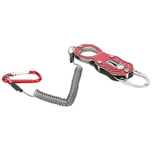EBTOOLS. フィッシンググリップ グリッパー フィッシュキャッチャー 魚掴み器 軽量 ステンレス鋼製 防錆 淡水 海釣 安全ロープ付き 使いやすい 釣り具 2色(レッド)